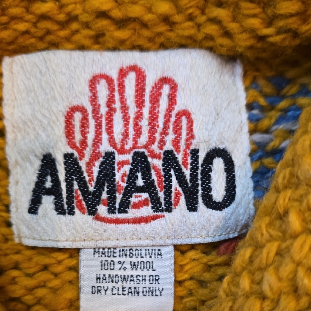 Mustard Yellow Cardigan with Bird Pattern - Picture 2 of 6